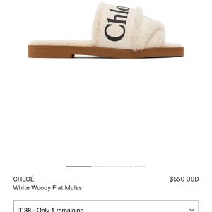 Chloe Woody Shearling Slides Flats